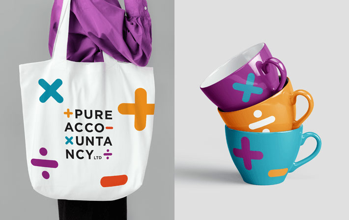 Pure Accountancy, księgowość, logo, corporate identity, CI, identyfikacja wizualna, grafik, graphic designer