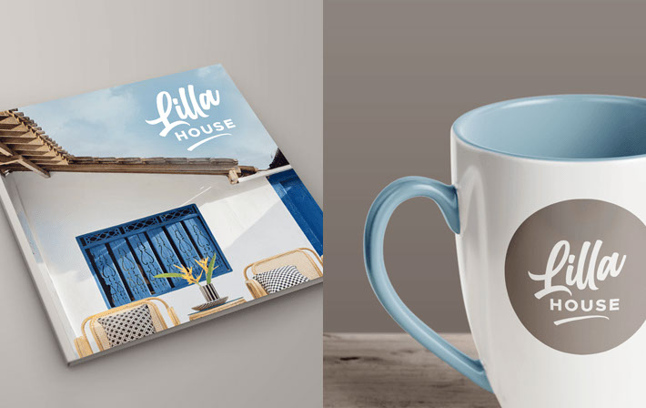 Lilla House, domki nad morzem, logo, corporate identity, CI, identyfikacja wizualna, grafik, graphic designer