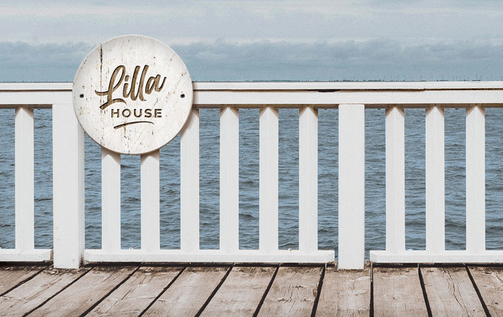 Lilla House, domki nad morzem, logo, corporate identity, CI, identyfikacja wizualna, grafik, graphic designer