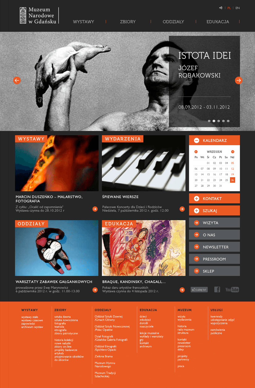 Muzeum Narodowe w Gdańsku, website layout, strony internetowe, web design, grafik, graphic designer