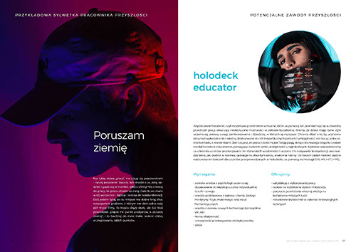 Pracownik przyszłości, raport, layout, ulotki, logo, web design, identyfikacja wizualna, corporate identity, grafik, graphic designer