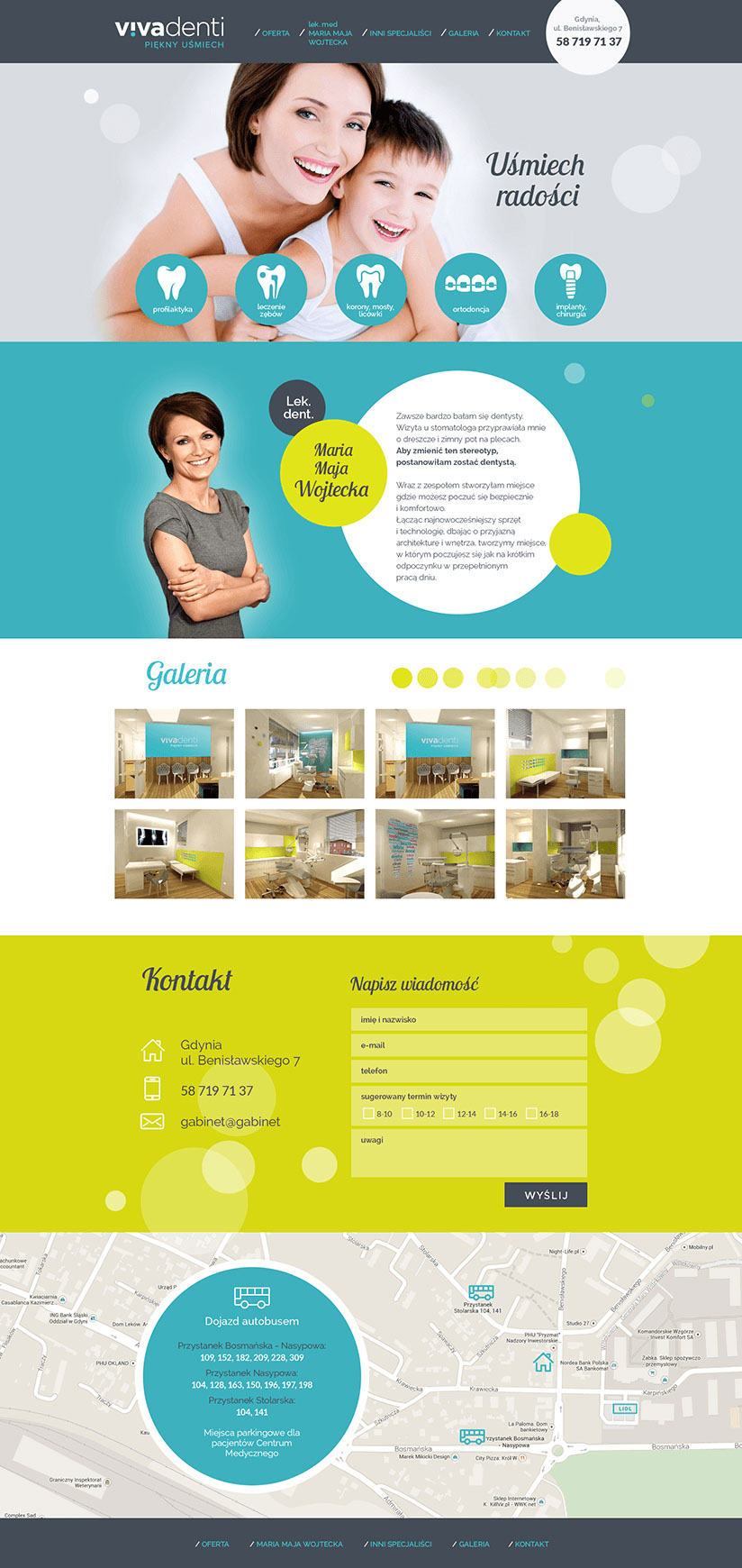 Vivadenti, website layout, strony internetowe, web design, grafik, graphic designer, projekty graficzne